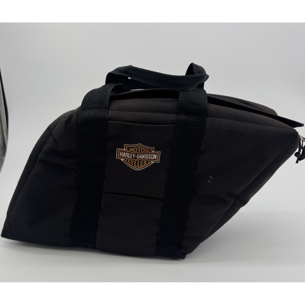 Lot 2 Harley Davidson Saddlebag Luggage Bag Black Canvas Insulated Storage
